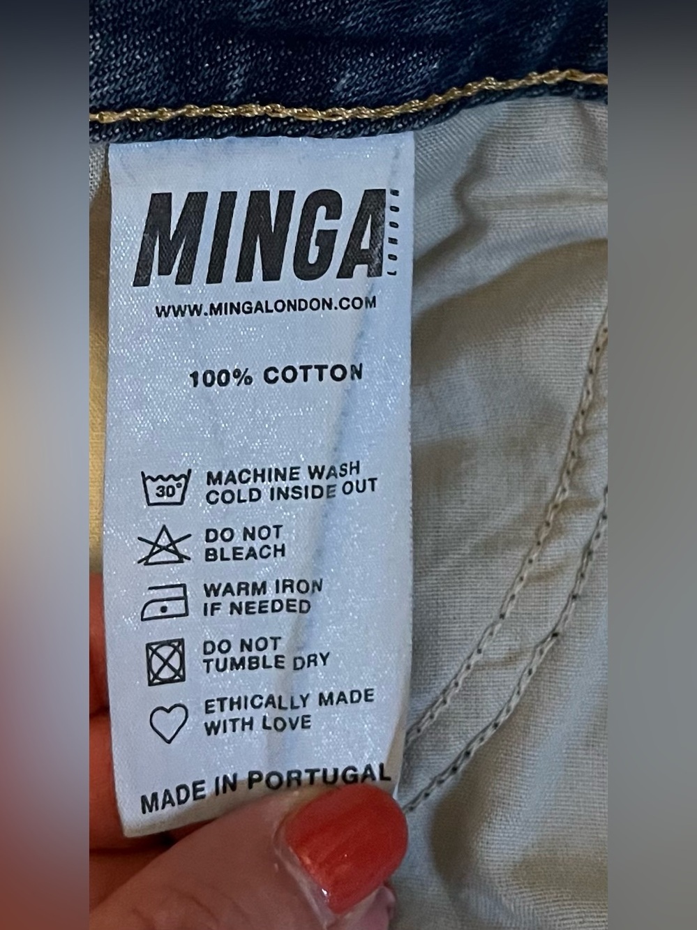 Minga London Washed Denim Grunge Utility Skirt size 26 - Picture 14 of 15
